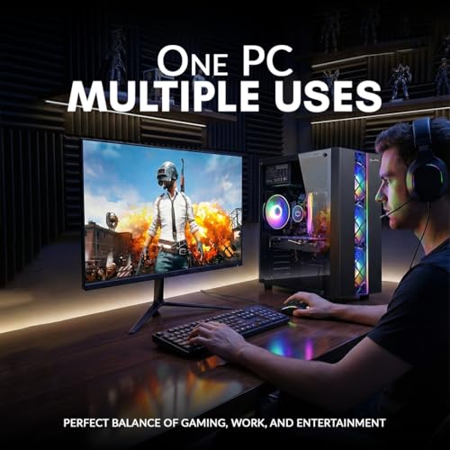 Image of All-in-One Desktop Computer Set with Monitor, Keyboard & Mouse | SSD Storage | Fast & Ready-to-Use PC for Office, Home, Study & Business