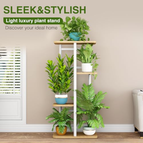 Image of LINZINAR Plant Stand Indoor 4 Tier Metal Corner Tall Flower Shelf