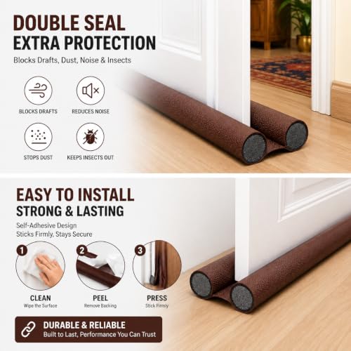 Image of (Pack of 4, 39 Inches) Door Guard - Bottom Seal Strip Gap Filler for Doors,Soundproof, Noise Reduction, Energy Saving, Dust & Insect,Rat Protecto,Door Strip for Home,Office,Outdoor (4)