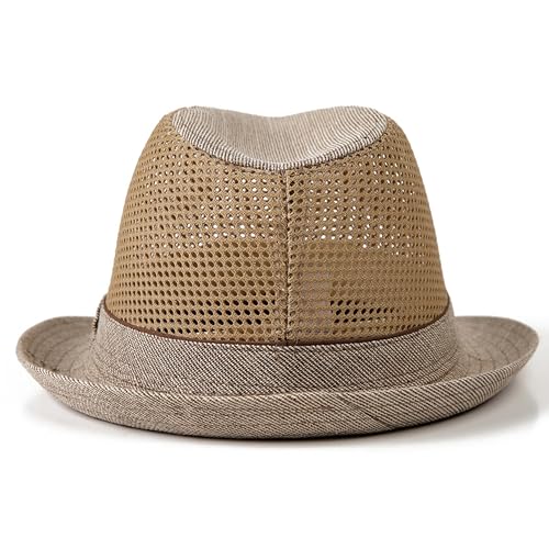 Image of Lisianthus Men's Summer Fedora Hats - Breathable Short Brim Outdoor Hat