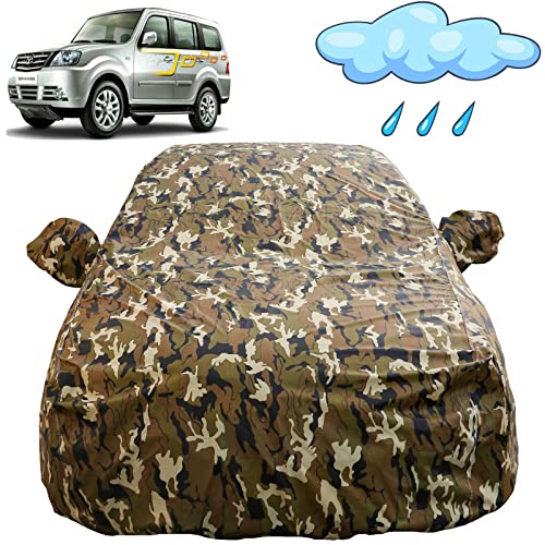Image of Autofact Waterproof Car Body Cover Compatible with Tata Sumo (1996 to 2011) with Mirror Pockets (Camouflage Design)