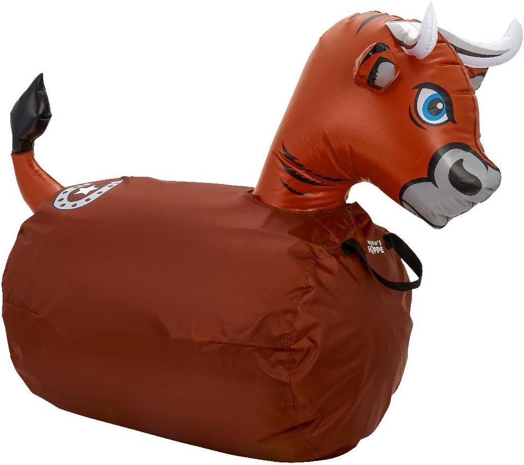 WADDLE Hip Hoppers Bouncy Hopper Inflatable Hopping Animal Bouncer, Supports Up to 250 Pounds, Ages 5 and Up (Brown Bull)