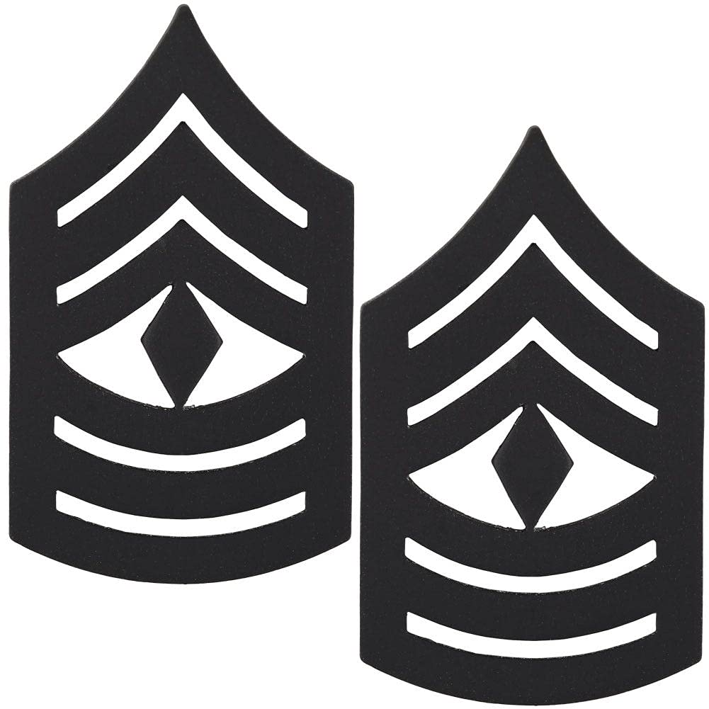 United States Marine Corps (USMC) black metal 1st SGT E8, Metal