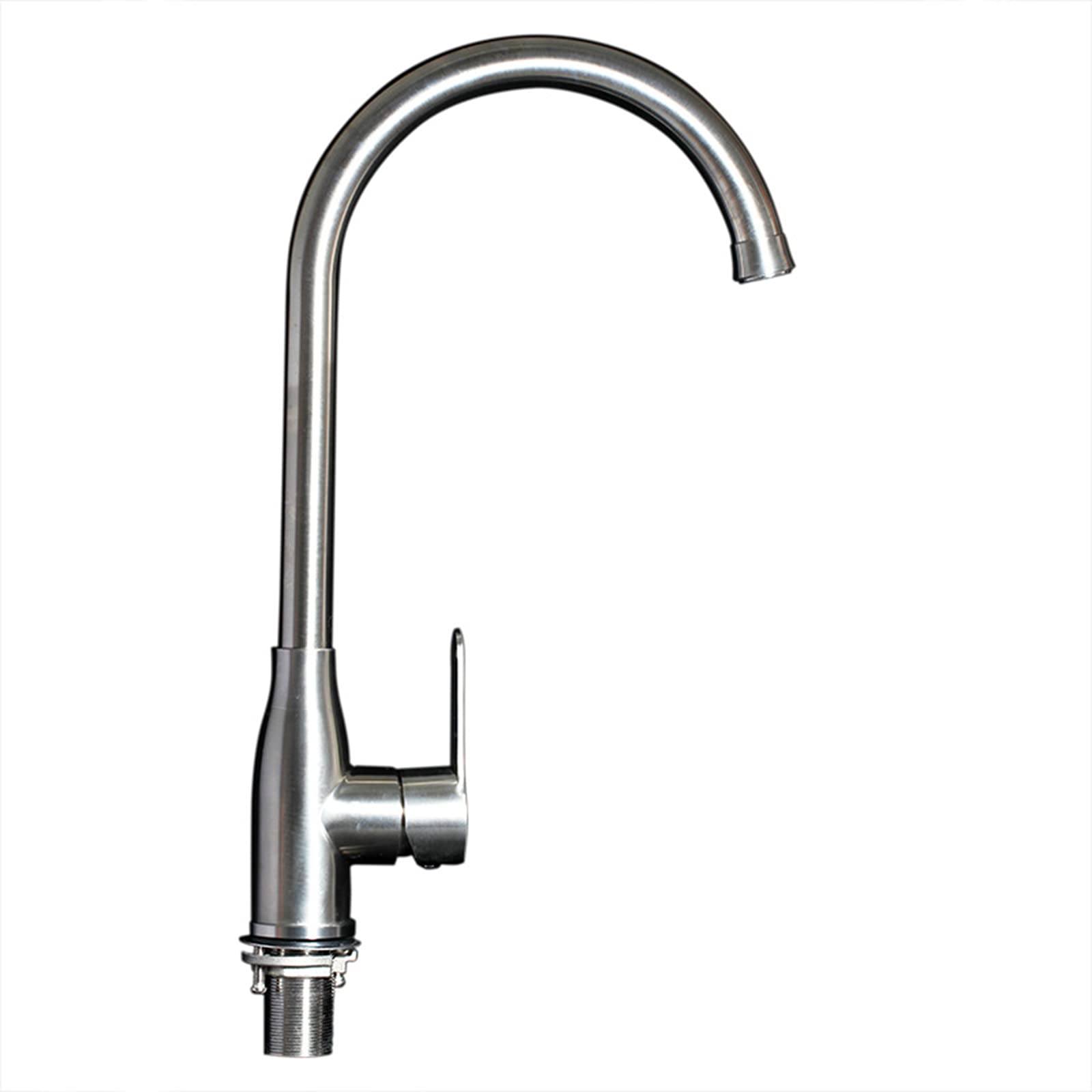 Mitigeur de cuisine rotatif en acier inoxydable brossé avec cartouche céramique