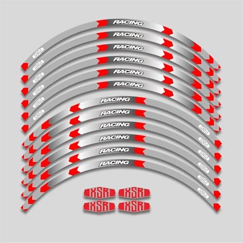 NMBZVE Felgenaufkleber Motorradzubehör-Felgenaufkleber Reflektierende Felgenaufkleber Abziehbilder Reflektierende Felgen Für Y&amaha XSR155 XSR900 XSR700(Style 6)
