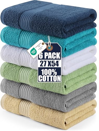 Image of Utopia Towels 6 Pack Bath Towels Set, (27 x 54 Inches) 100% Ring Spun Cotton, Quick Dry, Highly Absorbent, Soft Feel Towels