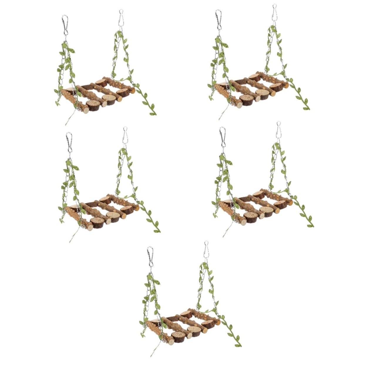 Kisangel 5stücke Parrot Swing Holzspielzeug Für Vögel Hängende Schaukel Aus Natürlichem Holz Für Wellensittiche Und Nymphensittiche Fördert Spiel Klettern Und Balance Im Vogelkäfig
