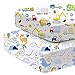 2 Pack Crib Sheets 52in x 28in | Bedding for Cot Bed | 100% Soft Breathable Cotton Sheets for Standard Crib and Toddler Mattresses, Nursery Sheet - Truck/Dinosaur