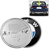 Emblema Insignia Logo 74mm para Maletero, Azul Blanco y Negro Compatible con Todos los Modelos