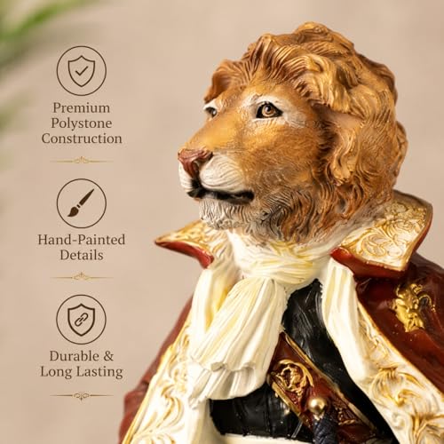 Image of ARMONIA Premium Lion Nobleman Decorative Figurine, European Designer Sculpture, Craftsmanship | Showpiece Figurine Idol for Home Decor Gift,New Year Gift,Decoration & Housewarming