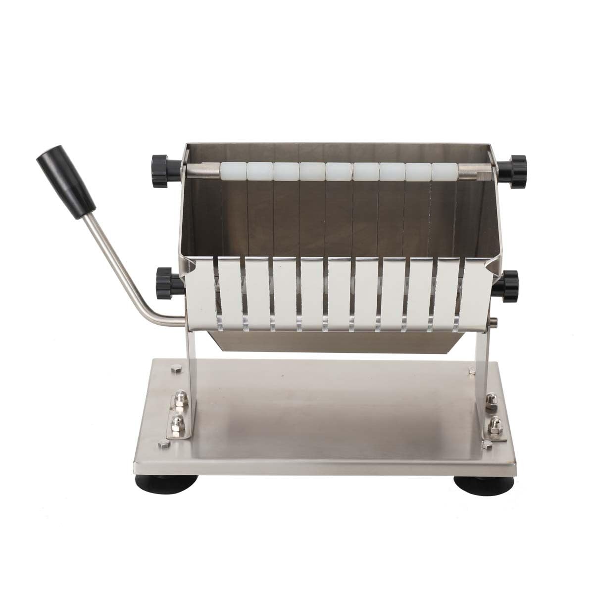 Edelstahl Currywurstschneider für 18 mm Scheiben,10 extra scharfe Messer mit Wellenschliff, Bratwurstschneider manuell für Imbiss, Gastro,Hand Curry Wurst Schneider, Wurstschneider
