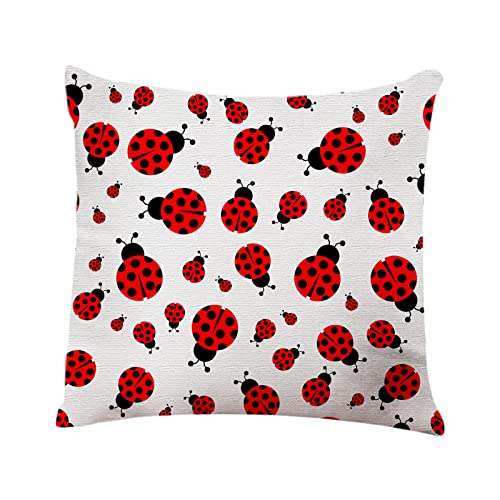 Yggqf Throw Pillow Cover Cute Cartoon Ladybug Home Decor Pillowcase For Sofa 18X18 Inches #TOP14