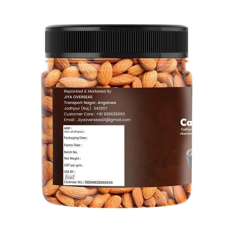 Image of MarwarBites California Almonds 500gm| Badam Giri | High in Fiber & Boost Immunity | Real Nuts | Gluten Free & Zero Cholesterol | Natural Dry Fruits Pack