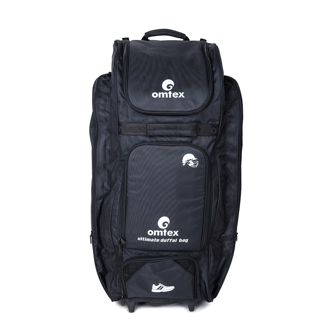 omtex Cricket Ultimate Wheelie Duffel Kit Bag with Compartments, Adjustable Padded Shoulder Straps for Cricketers with Water Resistant Duffle Kit Bag - Black-picture-11
