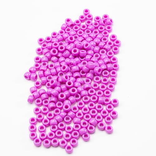 Image of Gxueshan 1000 Pcs Acrylic Pony Beads 6x9mm Bulk for Bracelet Necklace Jewelry Making Earring Hair Braiding Kandi Beads