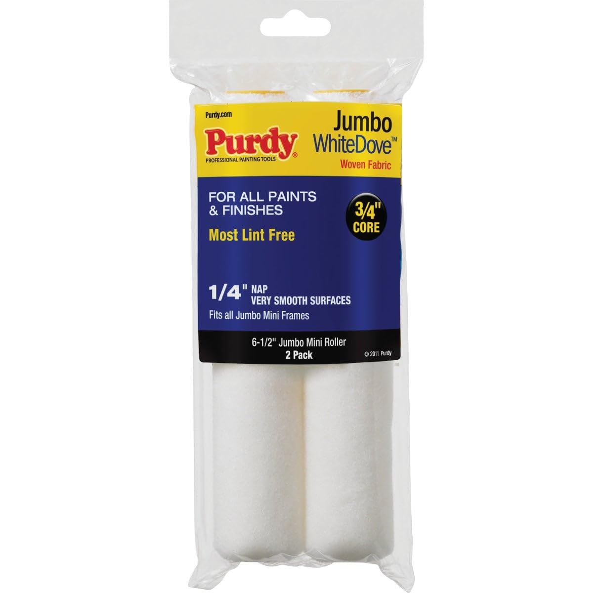 Purdy White Dove 6-1/2 in. x 1/4 in. Jumbo Mini Woven Fabric Roller Cover (2-Pack) - 1 Each