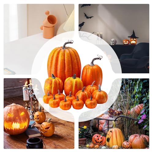 Calabazas para decoración sin mantenimiento para centros de mesa duraderos 5