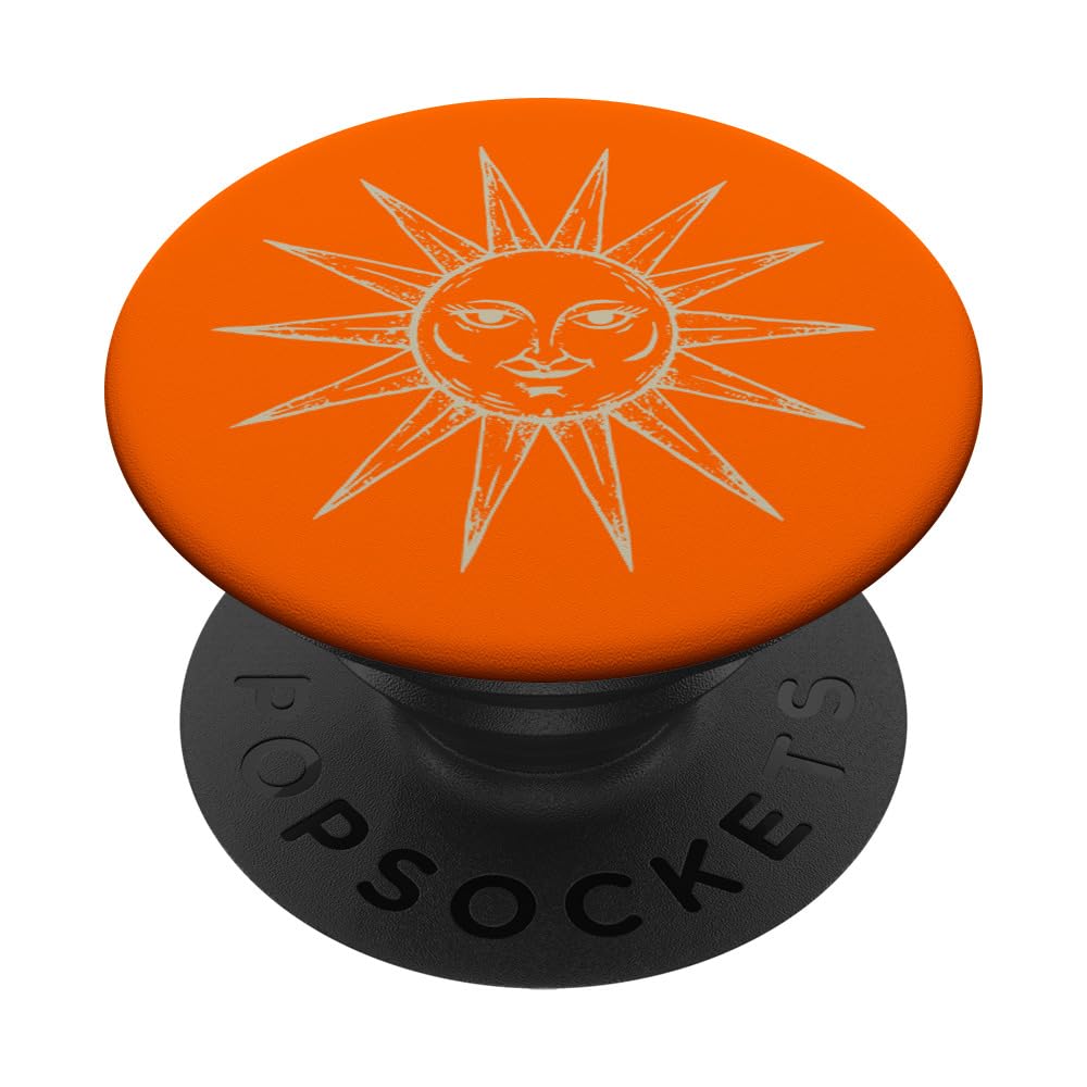 Beige Orange Sun PopSockets Adhesive PopGrip