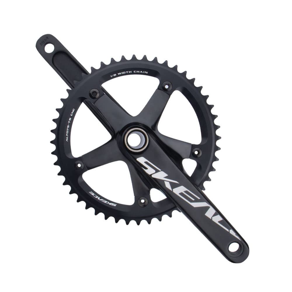 Bici da Campo Guarnitura 165mm Braccio Pedivella 48T 49T Corona Singola Guarnitura Cava Integrata Set di Pedivelle