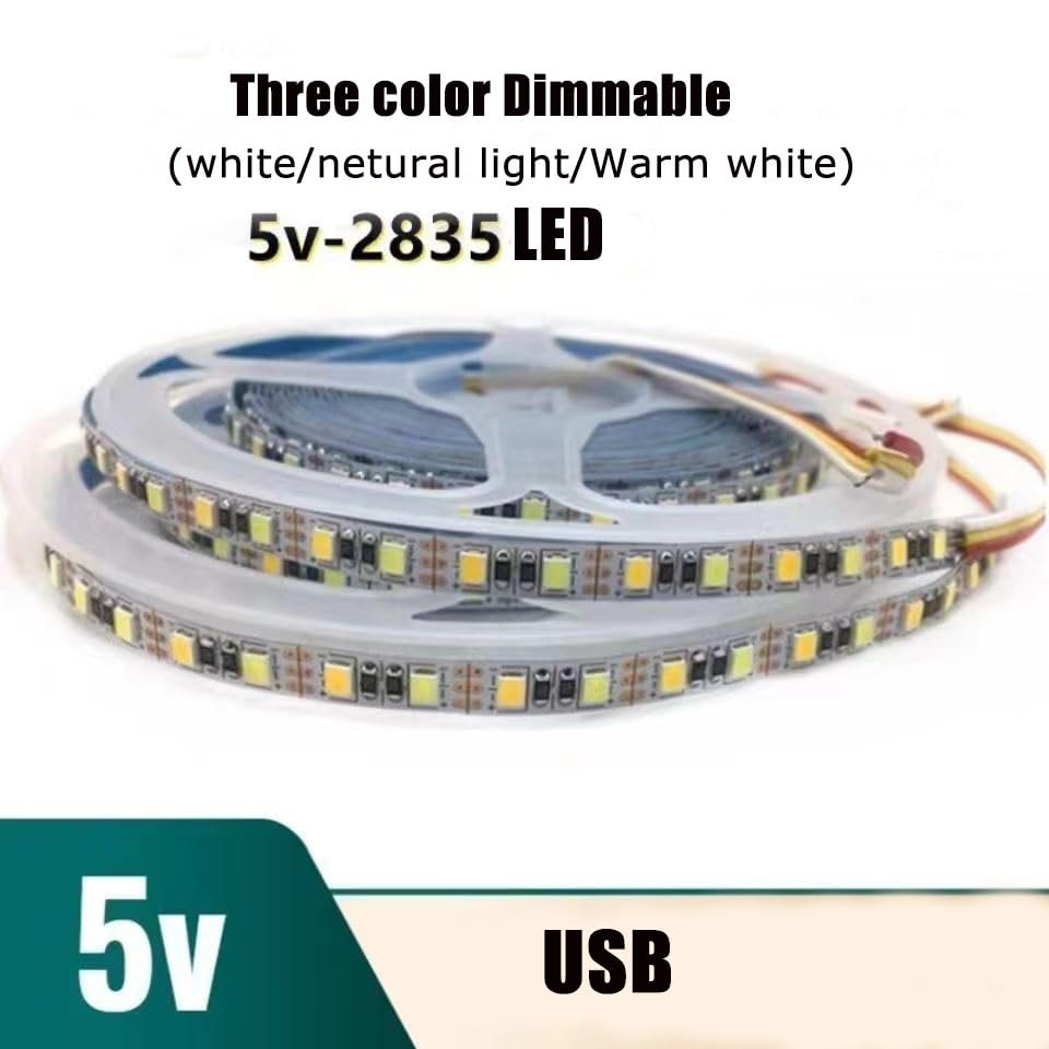 Tira LED flexible 5V USB 16.4ft 600 LEDs regulable miniatura 5