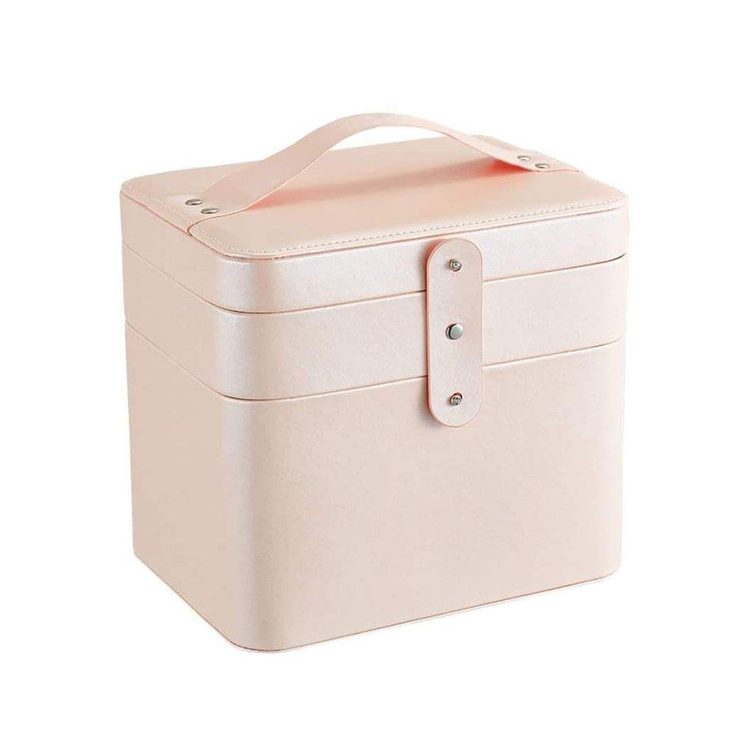 Doppelschicht Reise-Make-up-Tasche, großer kosmetischer Fallorganisator passt Flachen vertikal, obere Schicht für Bürsten, Pinzetten, Eyeliner, schwarz (Color : A)