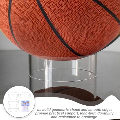 4 Stück Acryl Ballhalter, Ball Ständer,Football Halterung,Football Ständer,Ballhalterung, Ballständer,Football Halter Für Die Darstellung Von Basketball,Volleyball Und Fußball Mit 3 Aufblasbare Nadel