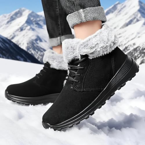 Image of SNEKARMIN Men Snow Boots Outdoor Shoes For Male Thick Sole Sneakers for Men Winter Shoes Botines Tenis Keep Warm Fluff Mens Ankle Boots