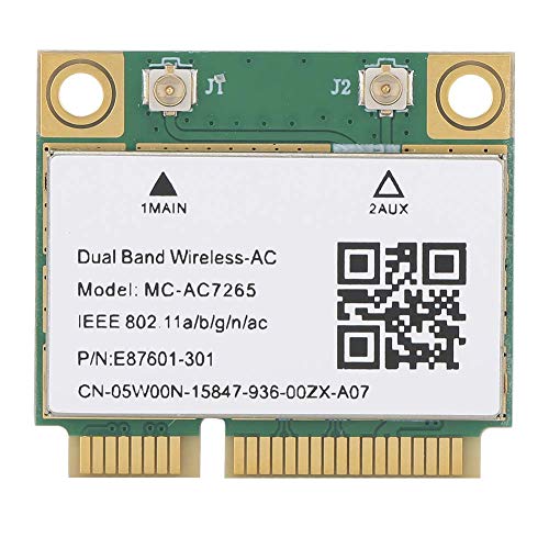 Scheda di Rete MC-AC7265, Scheda di Rete WiFi Wireless Mini PCI-E Gigabit Scheda Adattatore di Rete Dual Band 2.4G/5G per PC Portatile Win7 Win 8 Win 10