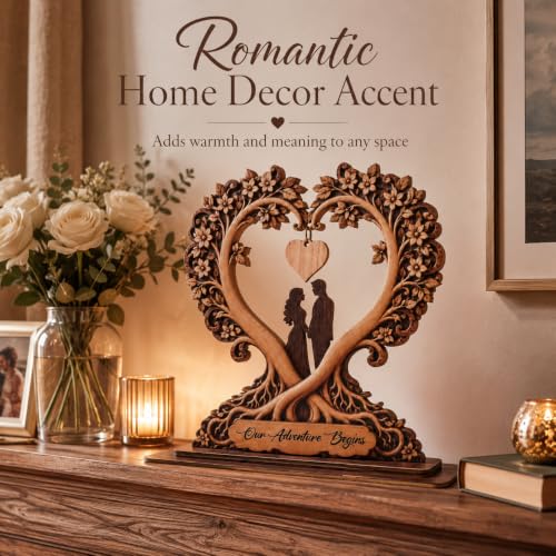 Wedding Gifts for Couples 2026, Personalized Wooden Keepsake Plaque with Names & Date, Two Roots One Heart Wedding Decor, Engagement Gifts, Bridal Shower Gift, Newlywed Gift for Bride and Groom - Image 4