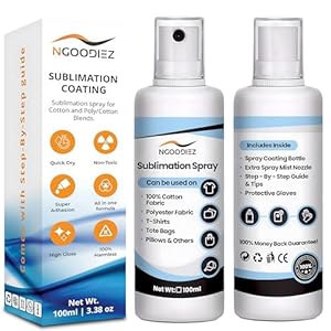 Sublimation Spray – Anti-Fade and Washable – Sublimation Spray Cotton with One-Step Application – Sublimation Spray For All Materials – Sublimation Coating Includes Extra Spray & Detailed Guide -100ml