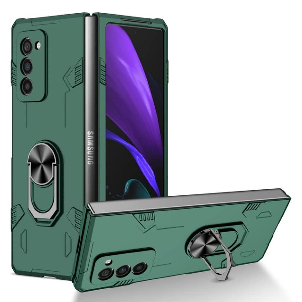 Funda Samsung Galaxy Z Fold 4 cómoda para ver vídeos con soporte de anillo metálico verde 7