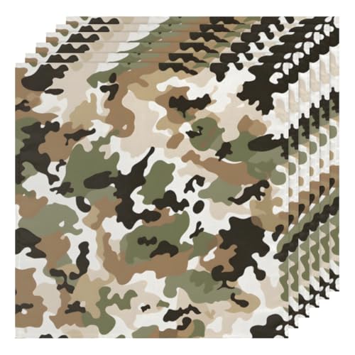 Servilletas de Tela Militar Abstractas Set 6 50.5x50.5 cm miniatura 1