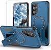 Funda para Galaxy A16 5G con Protección Militar contra Caídas, Soporte Invisible con MagSafe y Protector de Pantalla HD, Cubierta Magnética Protectora para Samsung Galaxy A16 5G (Azul) 2