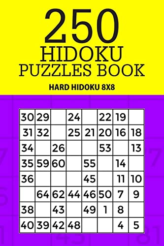 250 Hidoku Puzzle Book: Hard Hidoku 8x8 (Hidoku Collection)