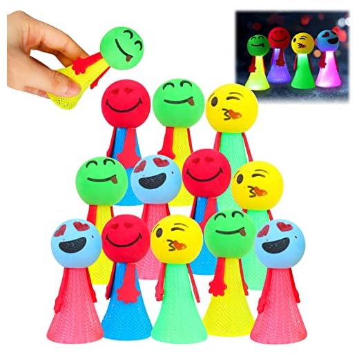 GUBOOM 12 Pièces Jouets Lumineux Rebondissants, Jouets de Decoration Fête Anniversaire Pinata Elfe Rebondissant, Petits Cadeau Anniversaire Enfants Invites pour Garçons et Filles
