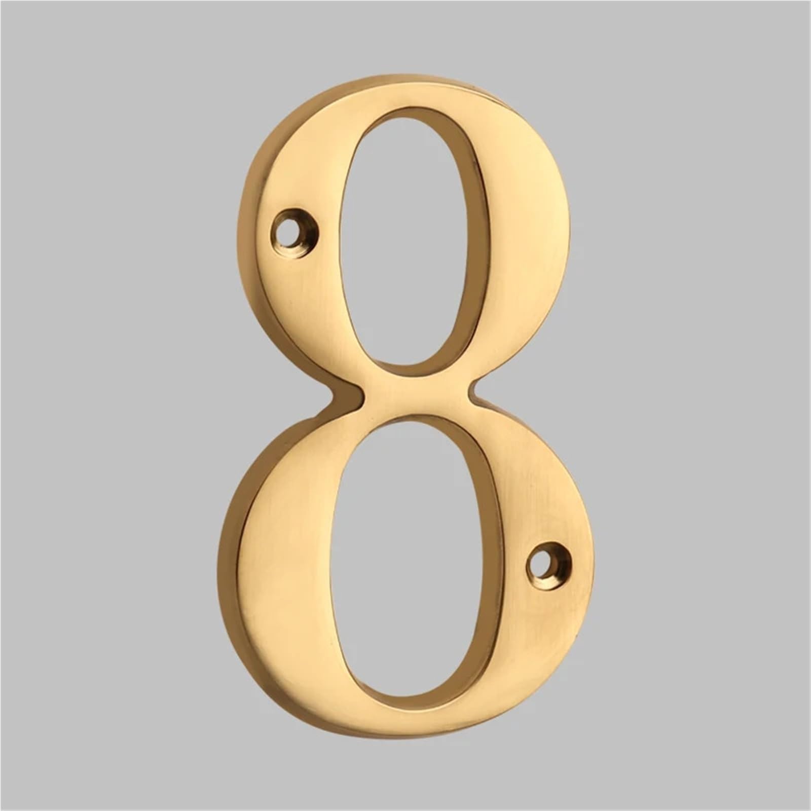 Numeri civici moderni in metallo da 4 pollici con viti in ottone dorato, numero civico in 3D, segno indirizzo per cassetta delle lettere per esterni, casa, appartamento, giardino(8)