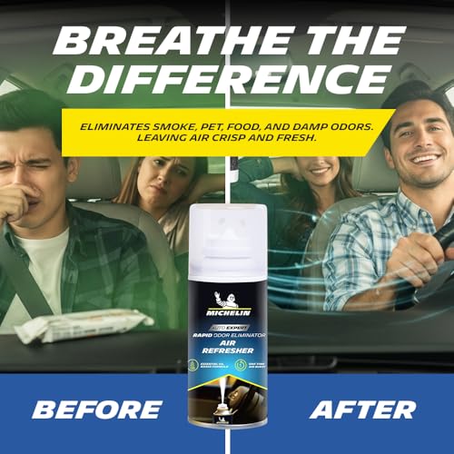 Image of MICHELIN AC Duct Cleaner (350ml) & Air Refresher (100ml) Combo | Complete Car Cabin Air Treatment Kit | Cleans AC Vents, Eliminates Odours & Refreshes Interior | One-Time Smoke Air Freshener