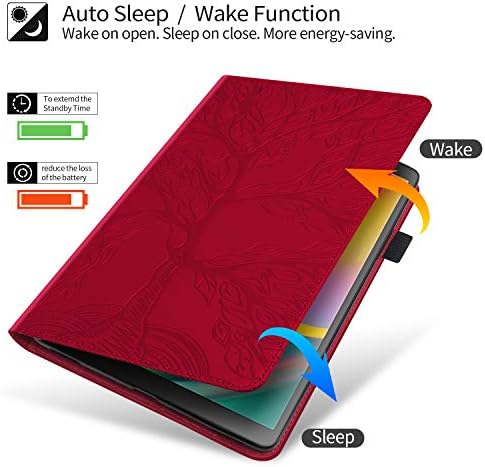 Succtop Case for iPad 5th/6th Generation 2017/2018 iPad Air/iPad Air 2 9.7 Inch PU Leather Flip Wallet Cover Auto Sleep/Wake Function Smart Protective Cover for iPad 9.7" 5th/6th Generation Red - Image 3