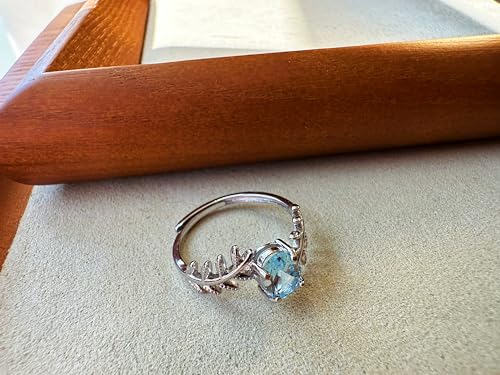 Image of 925 silver inlaid topaz Fashion personality ring (Sky blue)