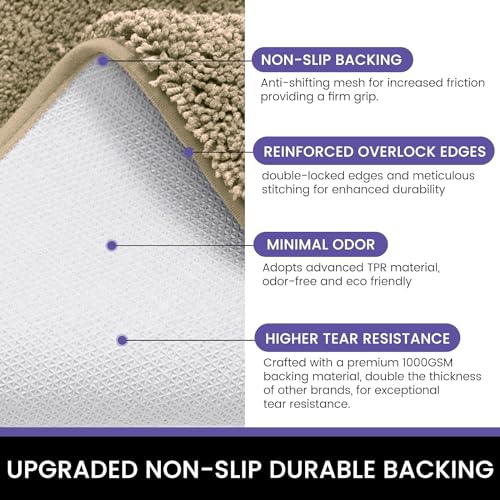 Image of Flooring India Co Newman Rectangular Bath Mat 2500 GSM Super Soft Microfiber Anti Skid Slip Water Absorbent Bathroom Mats for Bedroom, Home, Door (45x75 cm, Gold, Anti Gold)