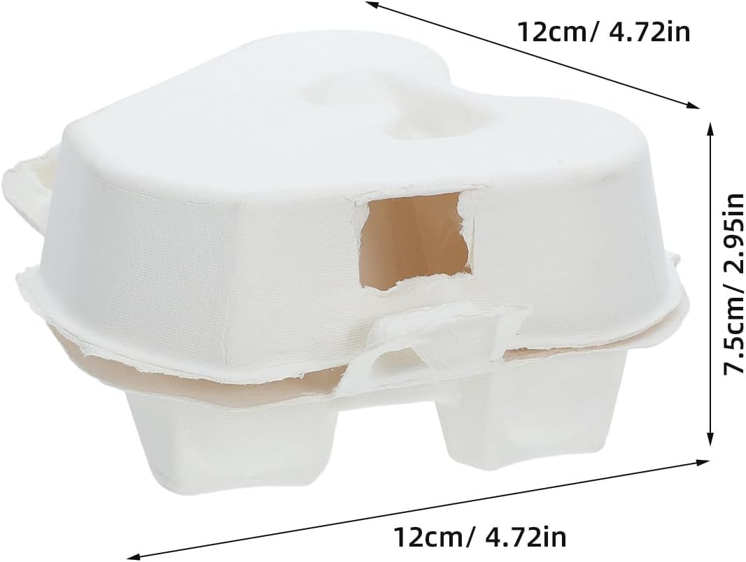 30pcs Heart Shaped Egg Carton: Pulp Egg Crate/Storage Containers Holds 3, Stackable & Reusable for Home Kitchen and Farmhouse