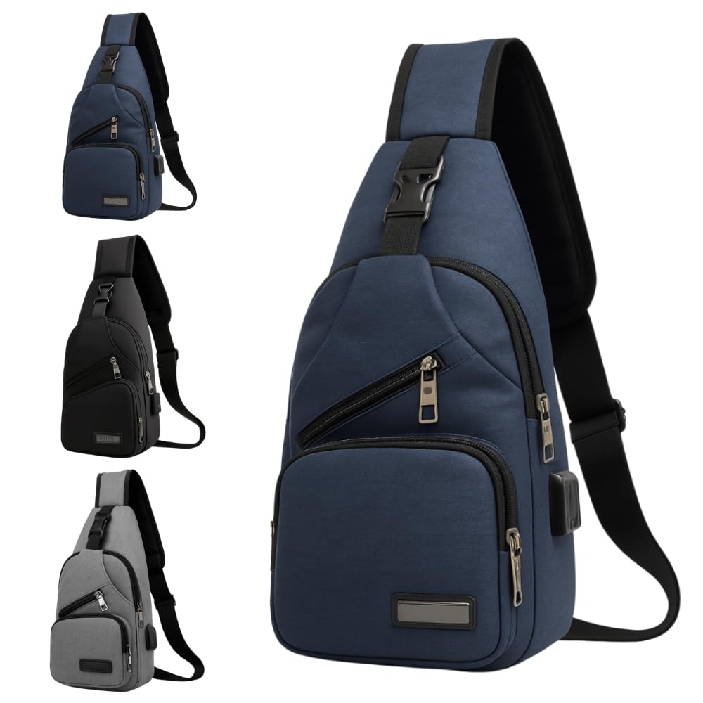 Mochila Transversal Unissex com Porta USB, Bolsos Múltiplos, Impermeável, Disponível em Azul, Preto e Cinza em promoção! Veja a oferta e mais achadinhos de Bolsas 2 Hoje é o melhor dia para comprar Mochila Transversal Unissex com Porta USB, Bolsos Múltiplos, Impermeável, Disponível em Azul, Preto e Cinza com aquele preço maroto! Promoção! Aproveite a oferta! 2