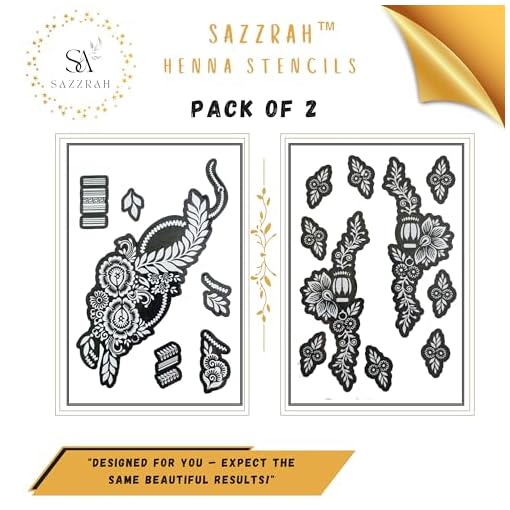 SAZZRAH-Mehandi-Stickers--Stunning-Mehendi-Stencil-Kit-with-Mehndi-Stickers-for-Hands-Arabic-Mehandi-Stencils-for-Full-Hand--Easy-to-Use-Beautiful-Designs-Pattern13 SAZZRAH Mehandi Stickers – Stunning Mehendi Stencil Kit with Mehndi Stickers for Hands Arabic & Mehandi Stencils for Full Hand – Easy-to-Use & Beautiful Designs (Pattern13)