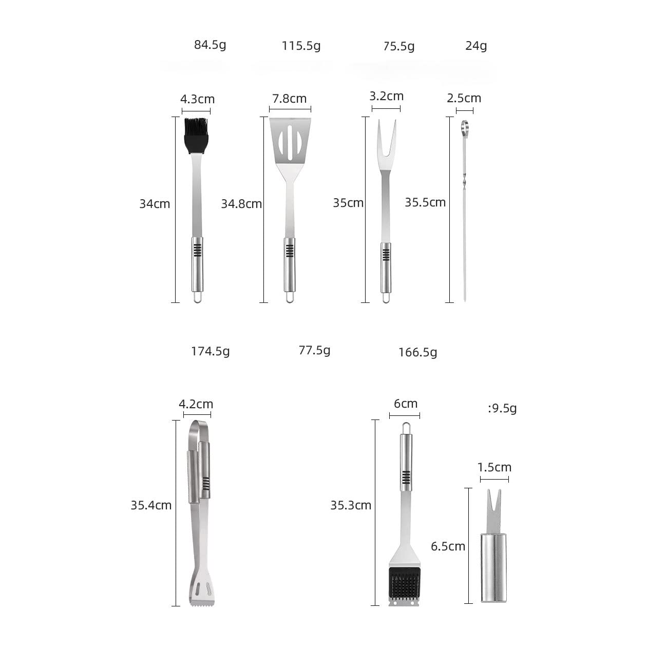 Accessori for Grigliare BBQ. Set di Strumenti Grill, 2 0pcs. Kit Grigliata in Acciaio Inox for Fumatore, Campeggio, Cucina, Barbecue Utensile Regali for Uomini Donne