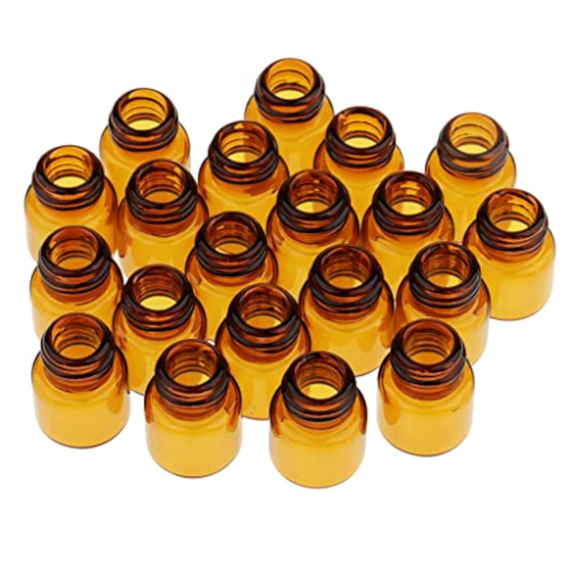 20pcs Empty Clear Glass Dram Bottles with Caps