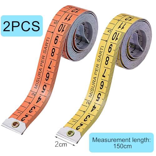 Miniatura 2 de Eupneicu Cinta Metrica 2 Pieza , Cinta Métrica Costura Cinta Métrica Para Medir El Cuerpo, Herramienta De Costura, 150 Cm
