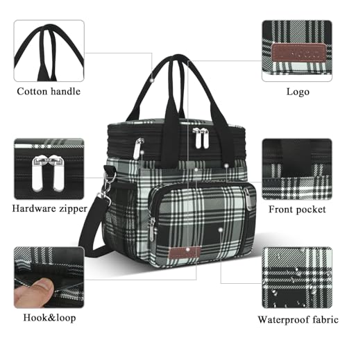 image for MIYCOO Lunch Bag & Lunch Box for Women Men Double Deck - Leakproof Ins
