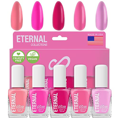Eternal Pink Nail Polish Set for Women (SO PINK) - Pastel Pink Na...