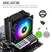 Vetroo V5 CPU Air Cooler with 5 Heat Pipes 120mm FDB PWM Processor Cooling for Intel LGA 1851/1700/1200/115X AMD AM5/AM4, Addressable RGB Lights Sync - Black