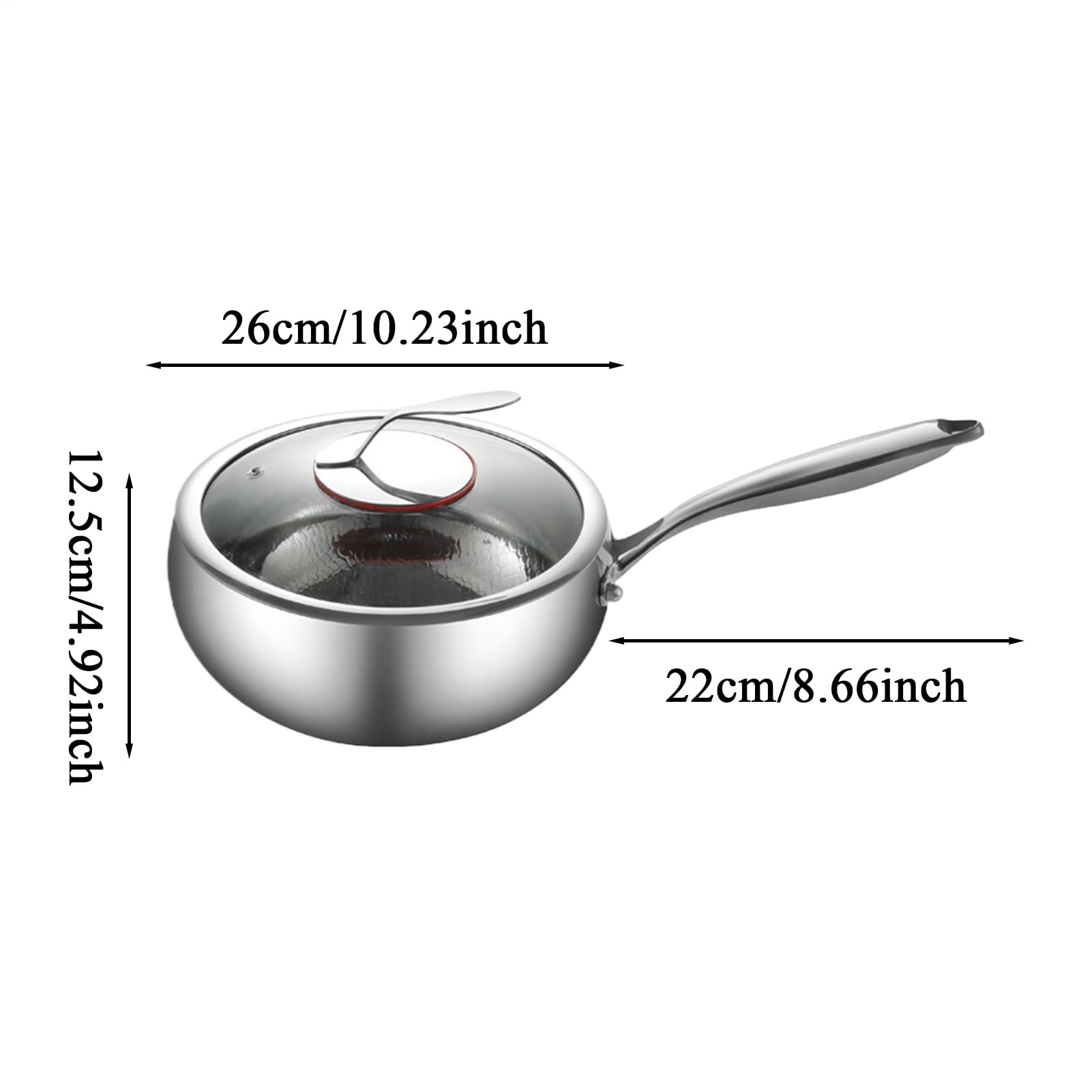 Patelnia do stir-fry Nieprzywierająca, Tytanowa Powłoka Nieprzywierająca, | Głęboka Patelnia Z Pokrywką Do Domu, Restauracji, na Kemping, Stir-Fry, Zup, Duszen